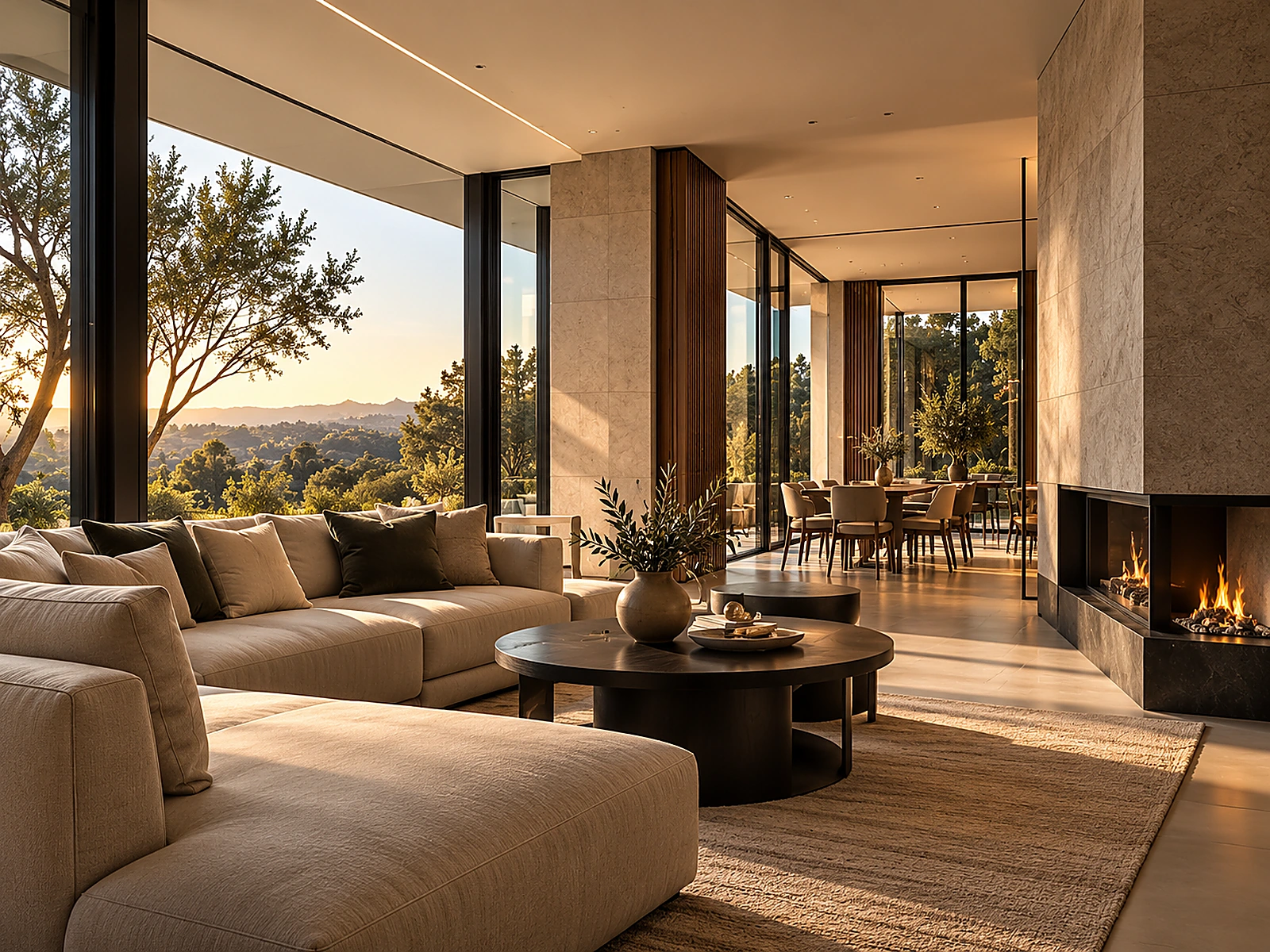 Contemporary luxury living room and architectural interior
